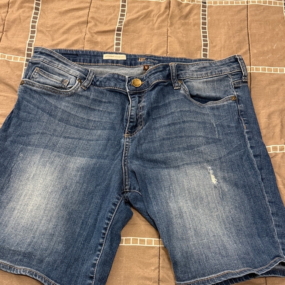 Kut from the Kloth Blue Denim Boyfriend Shorts